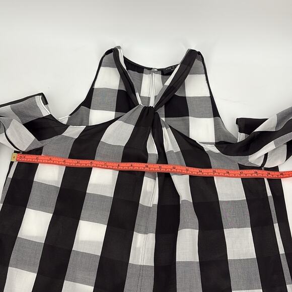 Rag & Bone Women’s Collingwood Black White Plaid Cold Shoulder Twist Front M - Picture 12 of 14